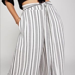 BCBGeneration Striped Tie-Front Gaucho Pant